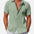 Men's Textured Stripe Cotton Short Sleeve Shirt