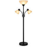 Maviq minimalist torchiere floor lamp with frosted shade - front view